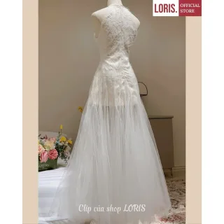 Ảnh 2 của Váy tiệc trắng ren lông vũ Loris size S