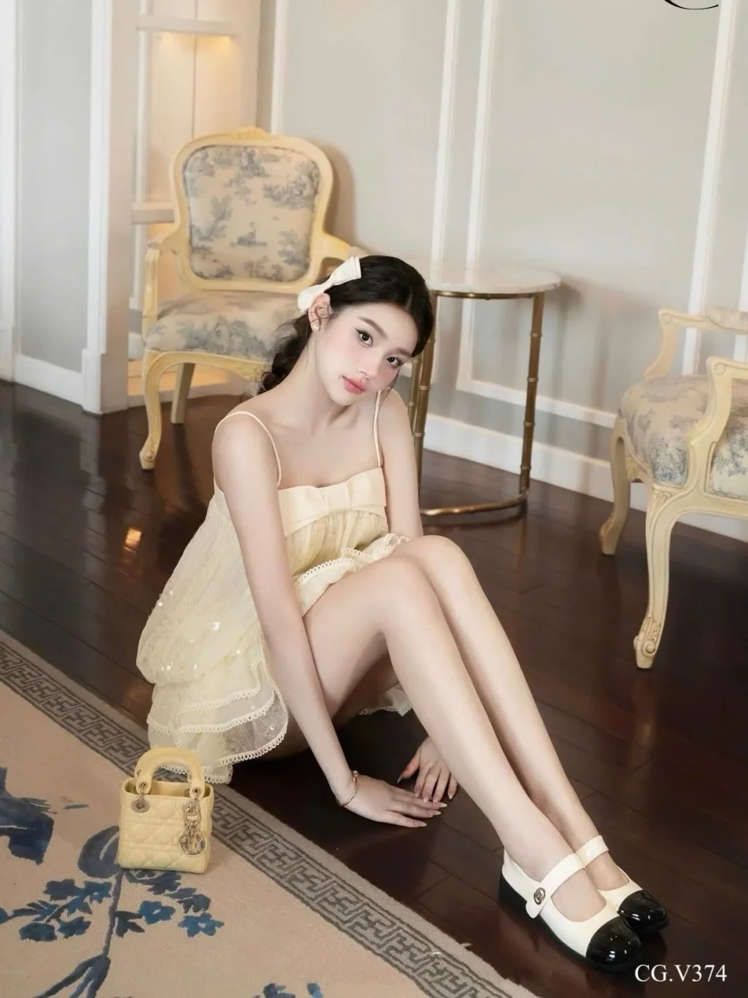 Ảnh 3 của Đầm babydoll voan vàng nhạt size M