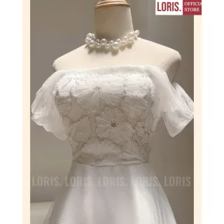 Ảnh 2 của Váy cưới trắng vai trễ Loris size M