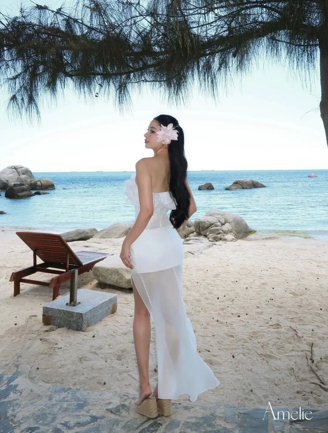 Ảnh 3 của Đầm trắng cúp ngực đuôi cá Ameliee