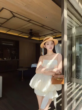 Ảnh 1 của Đầm trắng cúp ngực xòe bong bóng Chou Chou