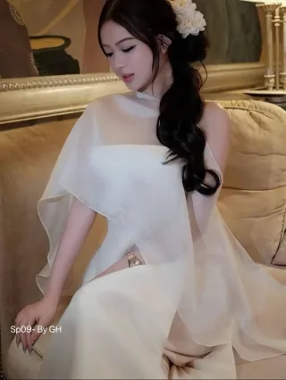 Photo 3 of Đầm maxi trắng A301 size M