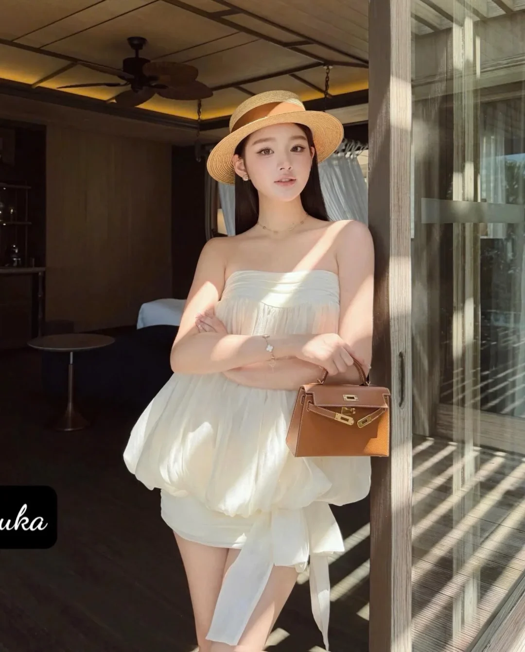 Ảnh 1 của Set áo quây trắng bong bóng nữ