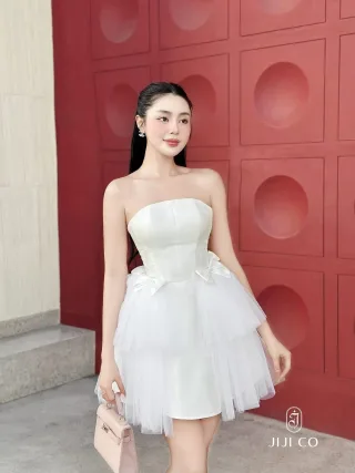Ảnh 2 của Váy tutu trắng cúp ngực Jijico size S