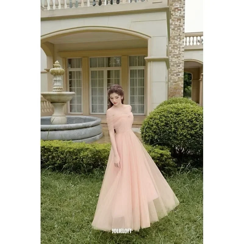 Photo 2 of Váy dạ hội voan hồng pastel TC Dress A140