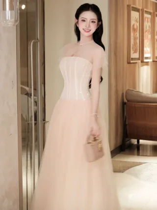 Ảnh 4 của Váy tiệc voan corset hồng pastel size M