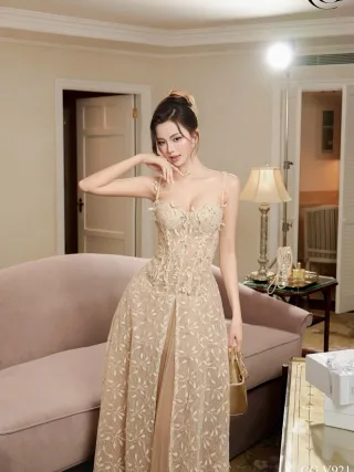 Ảnh 3 của Váy ren maxi be hai dây nữ