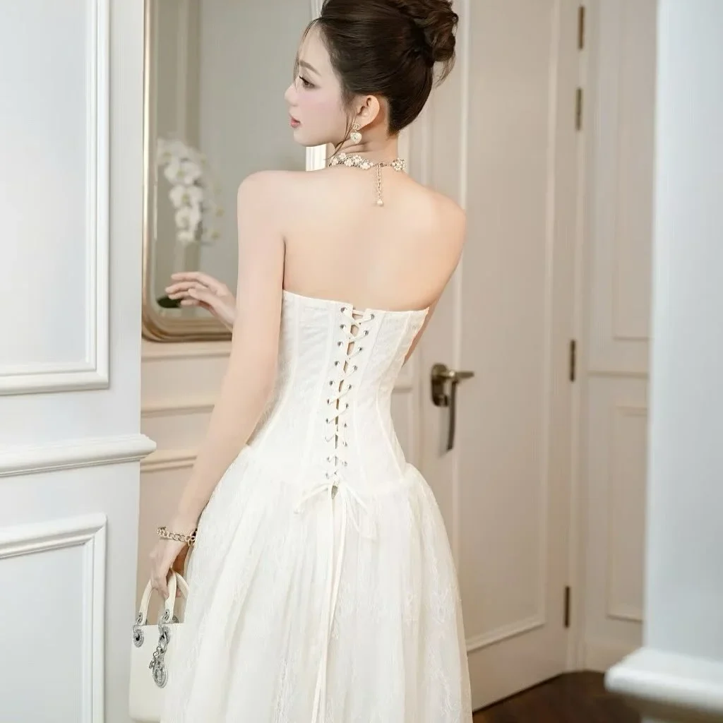 Ảnh 4 của Váy tiệc strapless trắng Chou Chou size M