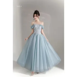 Photo 1 of Đầm dạ hội voan xanh pastel Tiela