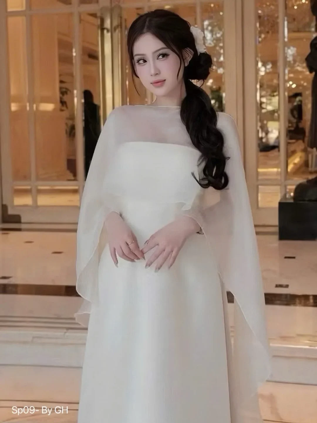 Photo 1 of Đầm maxi trắng A301 size M