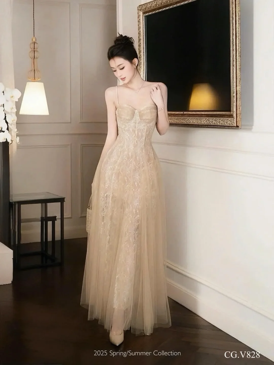 Ảnh 1 của Váy ren be dài dự tiệc size M