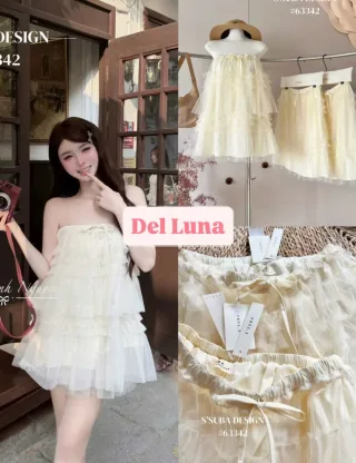 Photo 1 of Váy babydoll voan kem nhạt freesize