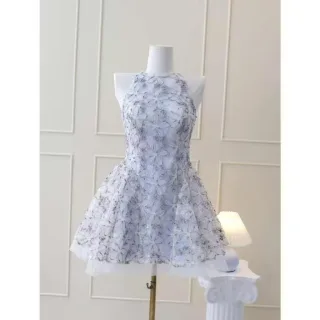 Ảnh 3 của Váy ngắn ren hoa trắng Tiela nữ