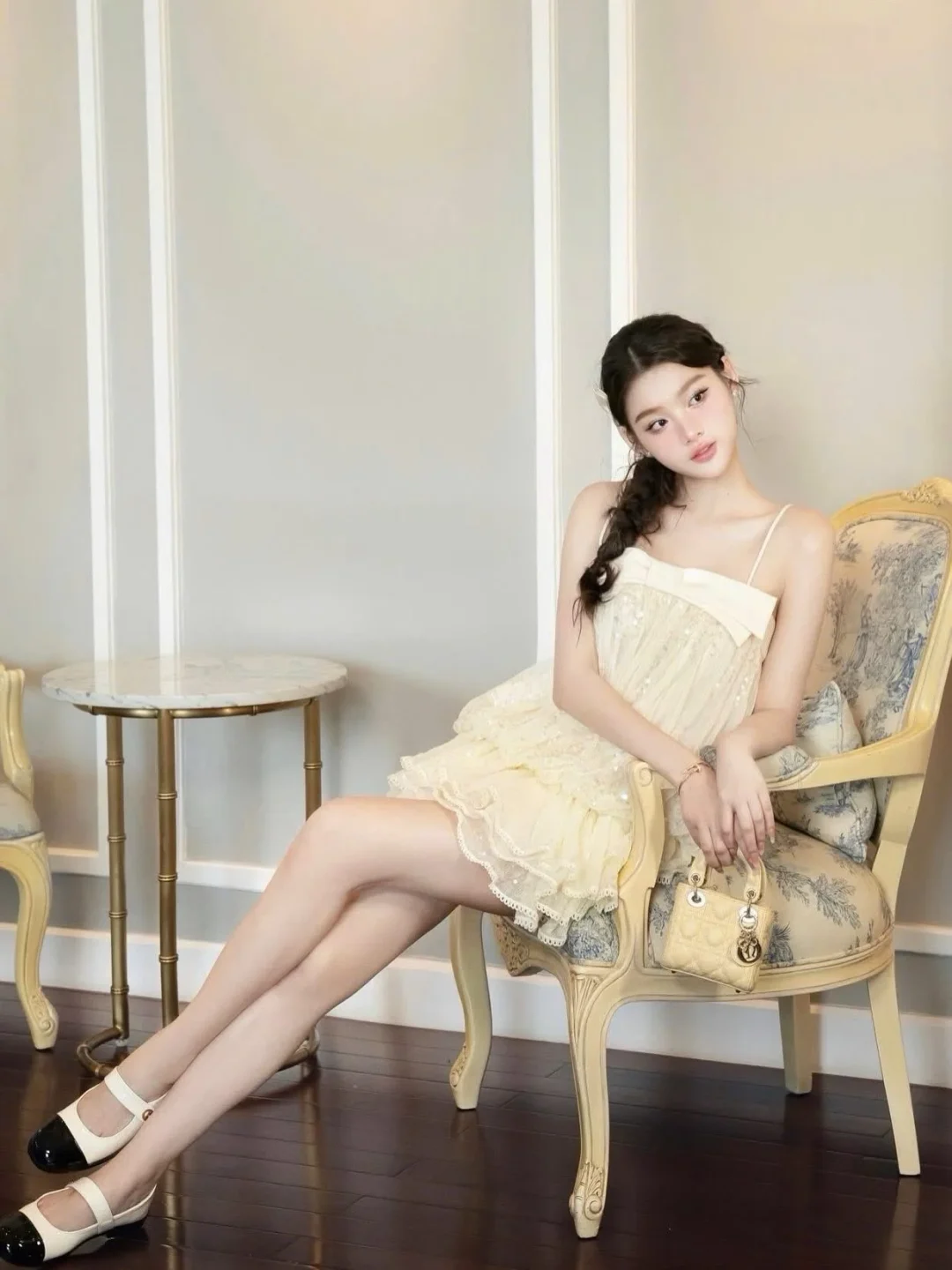 Ảnh 2 của Đầm babydoll voan vàng nhạt size M