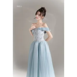 Photo 2 of Đầm dạ hội voan xanh pastel Tiela