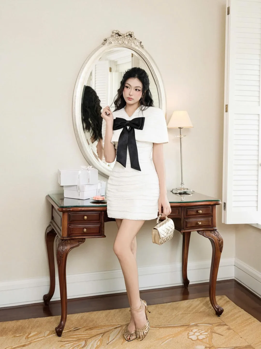 Ảnh 4 của Đầm trắng nơ đen dự tiệc size M
