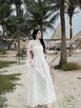 Ảnh 2 của Váy ren trắng nữ dài B101