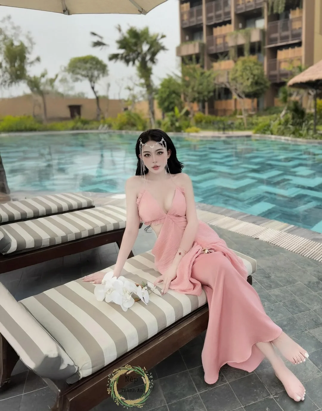 Photo 1 of Váy maxi hồng pastel Nếp S