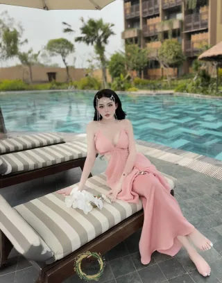 Photo 1 of Váy maxi hồng pastel Nếp S