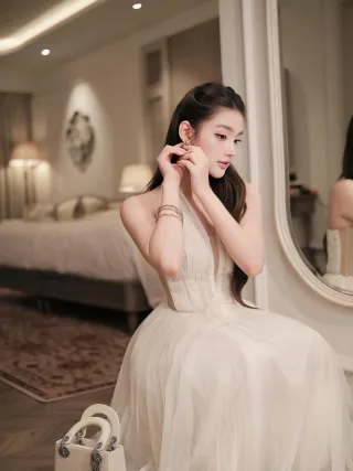 Photo 2 of Váy tiệc voan dài kem Chou Chou