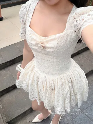 Ảnh 3 của Váy ren trắng mini TC Dress B128