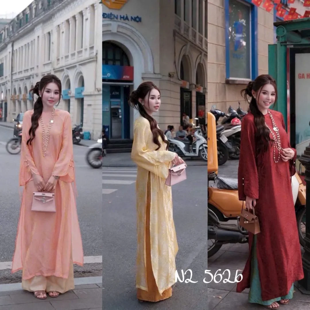 Photo 1 of Áo dài nữ truyền thống lụa nhiều màu