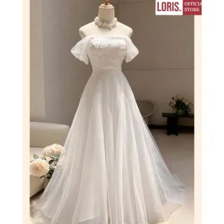 Ảnh 1 của Váy cưới trắng vai trễ Loris size M