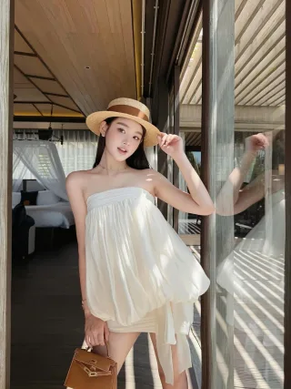 Ảnh 3 của Đầm trắng cúp ngực xòe bong bóng Chou Chou