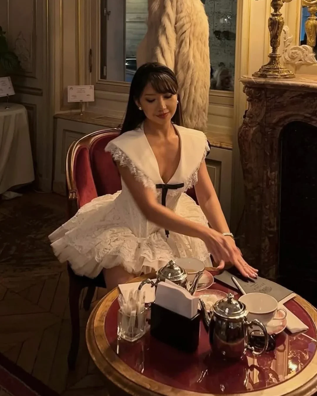 Photo 6 of Đầm ren trắng cổ búp bê Darling.ism