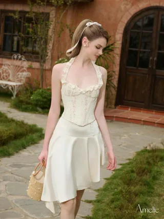 Ảnh 2 của Set áo corset chân váy trắng Amelie