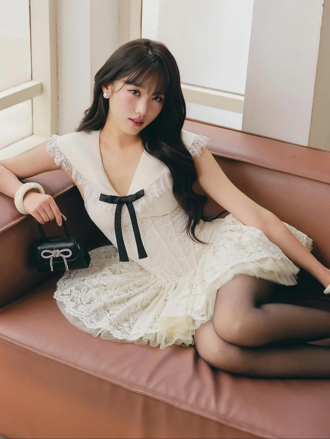 Photo 5 of Váy ren trắng peplum Darling.ism size S