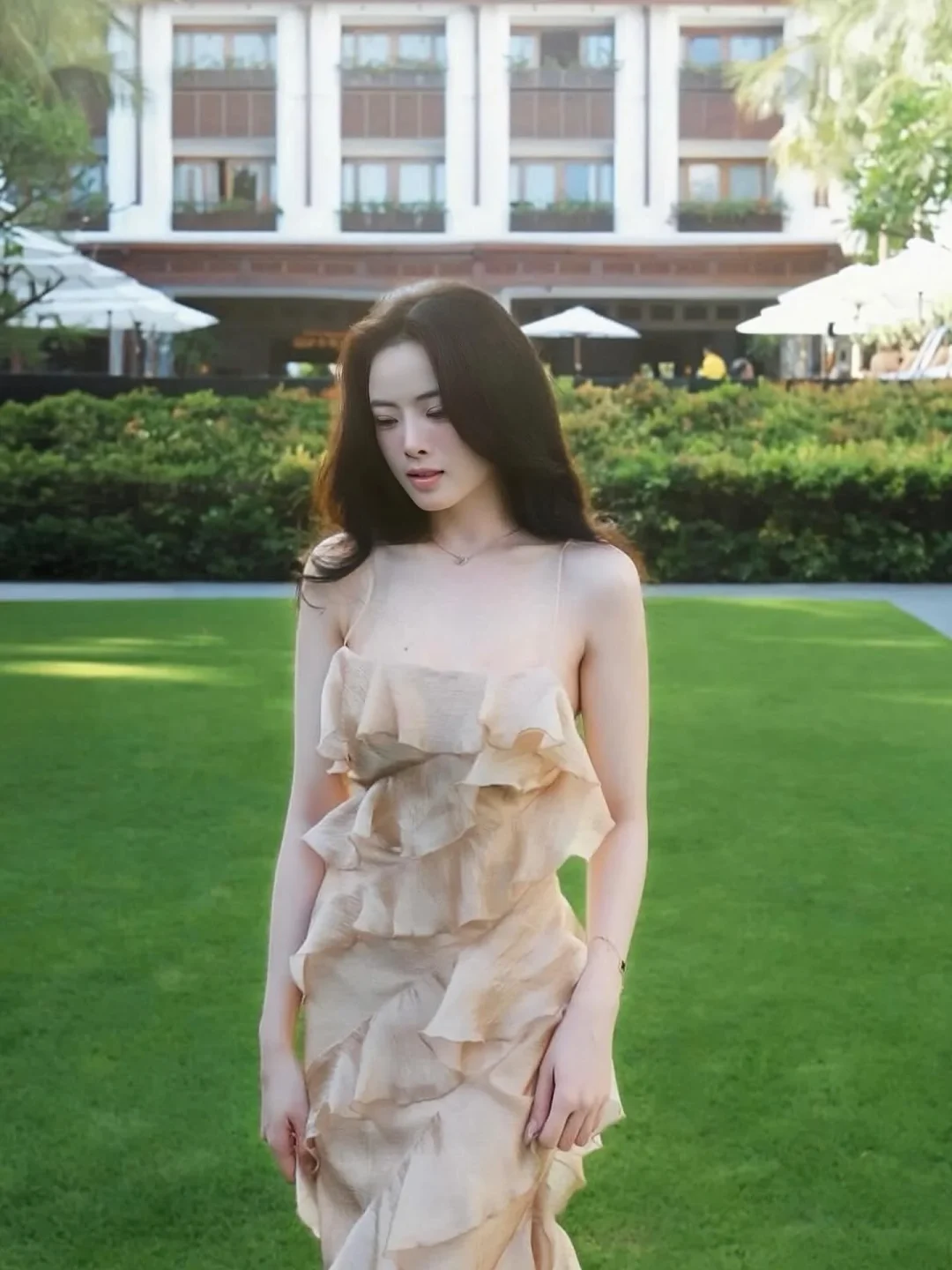 Photo 3 of Váy maxi bèo nhún be nhạt Amelie