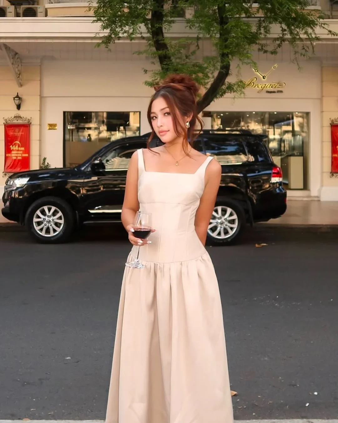 Ảnh 1 của Đầm maxi cổ vuông be Rechic size S