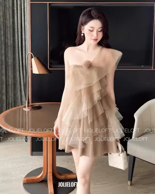 Photo 1 of Váy tiệc voan một vai beige Jolie.loft