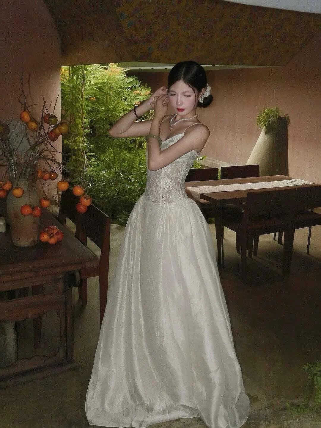 Ảnh 4 của Váy cưới ren trắng nữ size S L