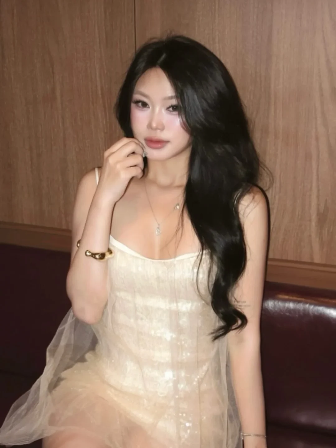 Ảnh 6 của Đầm kim sa hai dây be Amelie