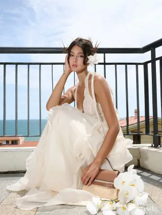Photo 4 of Váy dạ hội ren trắng Amelie size S