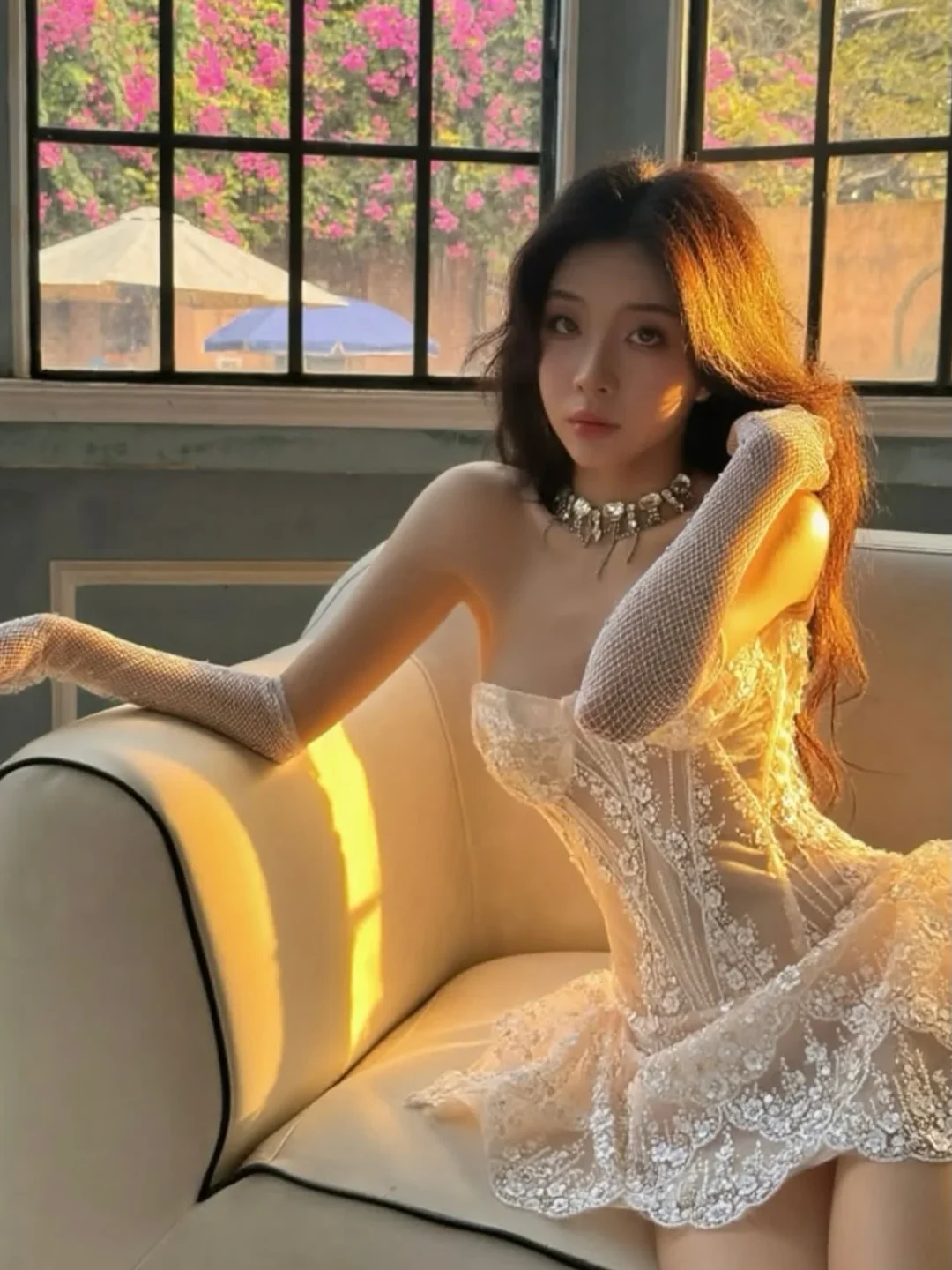 Photo 2 of Váy ren cúp ngực kem NINISESI size S