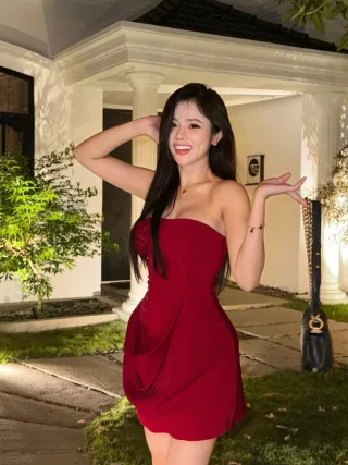 Ảnh 4 của Đầm mini đỏ cúp ngực XIPI