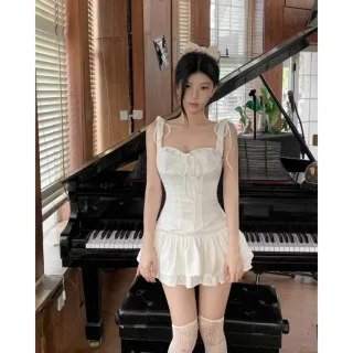Photo 1 of Đầm corset trắng mini nữ size M
