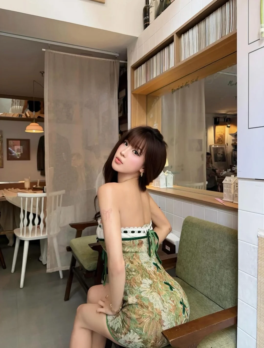 Ảnh 5 của Đầm mini hoa lá xanh lá Duu.stu