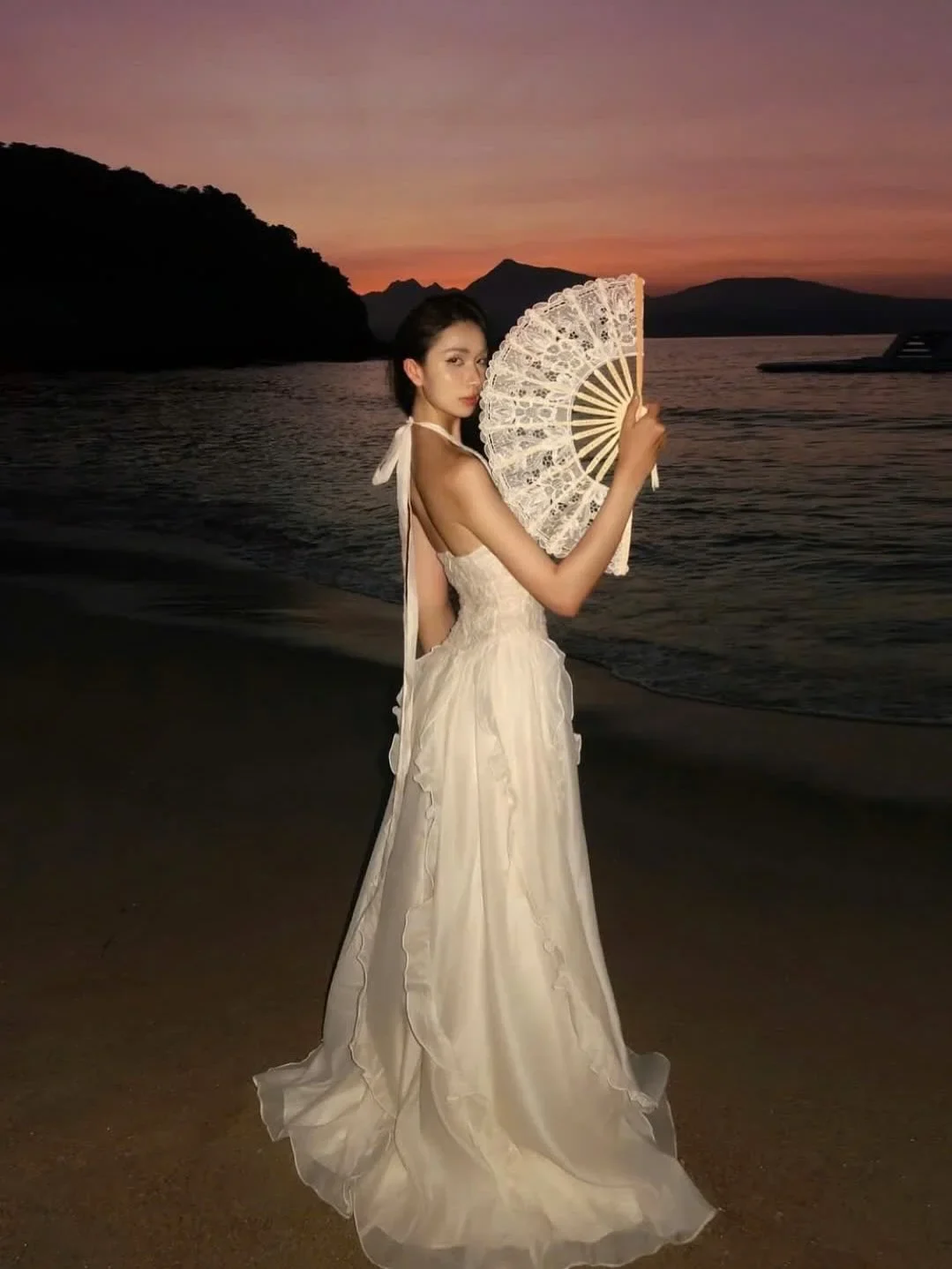 Photo 5 of Đầm maxi ren trắng Amelie size S
