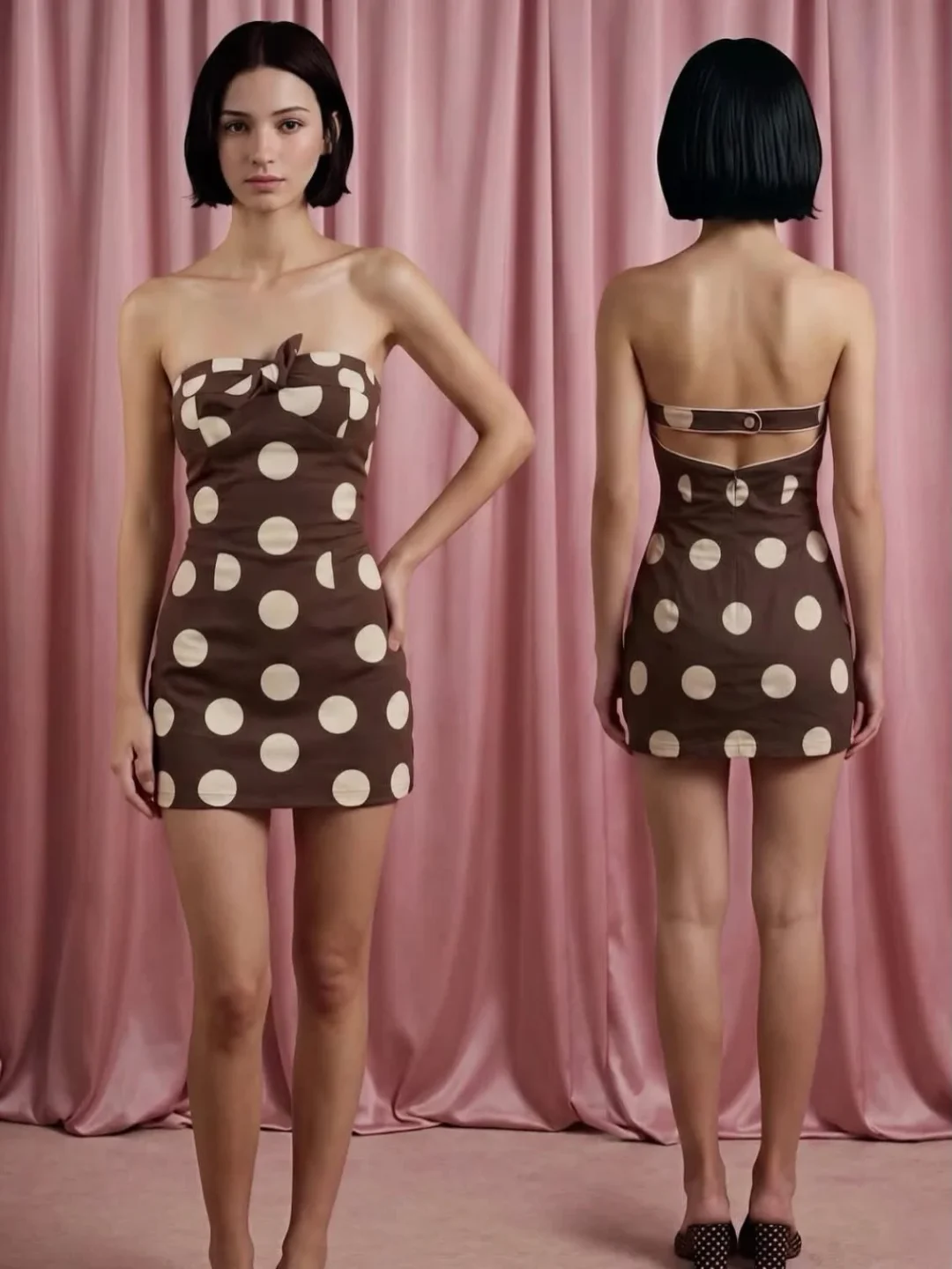 Photo 1 of Váy mini strapless chấm bi Ladyqueen
