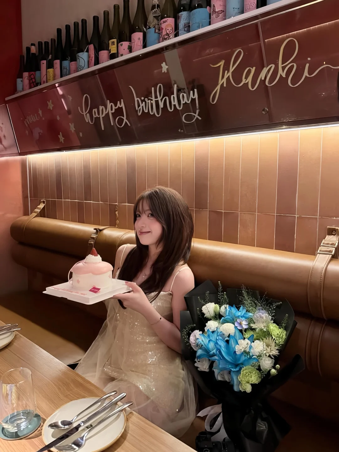 Ảnh 1 của Đầm kim sa hai dây be Amelie