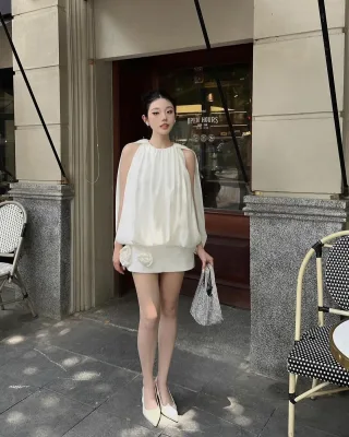 Photo 3 of Set áo váy trắng Crushie nữ size S