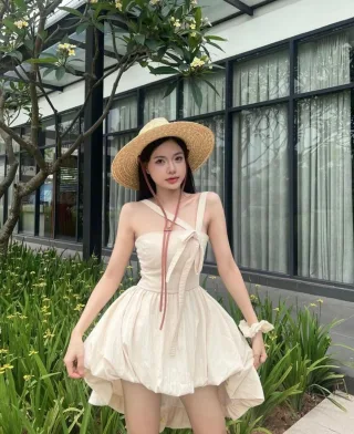Ảnh 3 của Đầm mini be hai dây size S