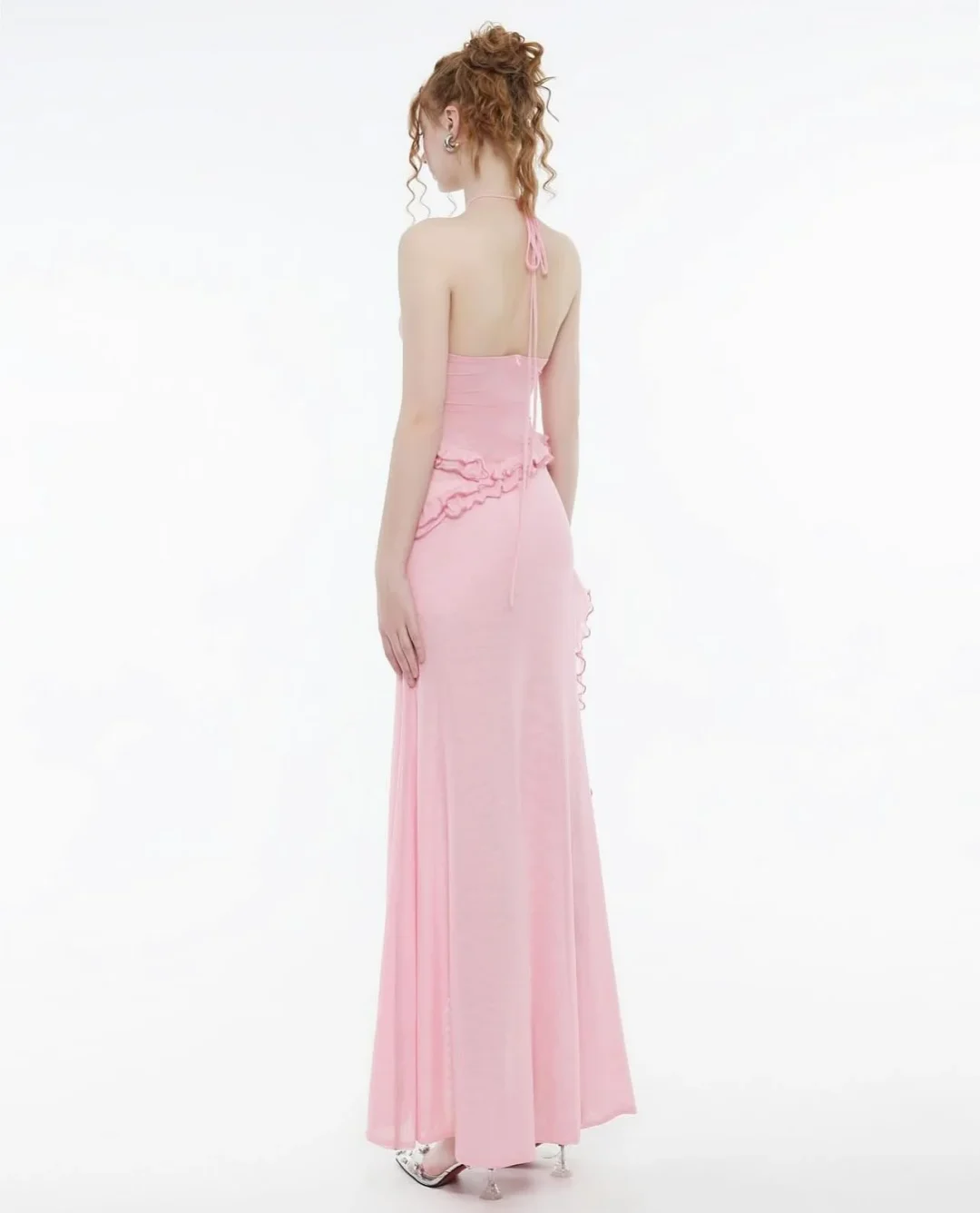 Ảnh 2 của Đầm maxi hồng pastel Lanchy xẻ tà