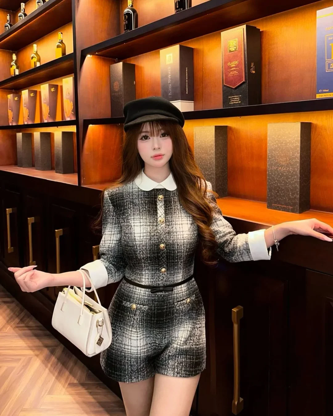 Ảnh 5 của Set áo liền quần tweed caro Joie Des Roses
