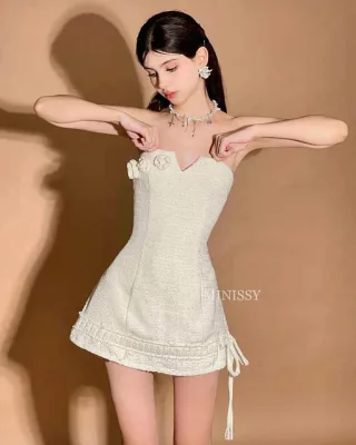 Ảnh 1 của Đầm mini tweed kem nữ tính