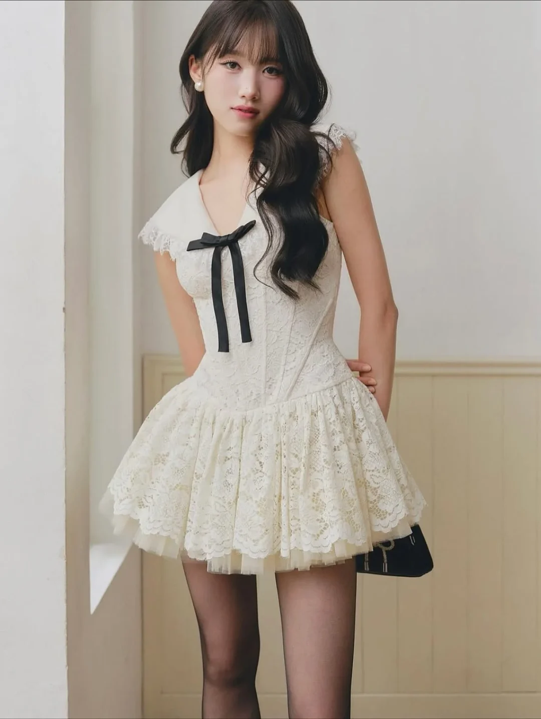 Photo 4 of Váy ren trắng peplum Darling.ism size S